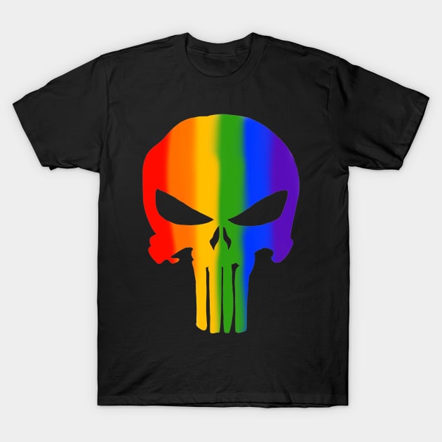 Gay Pride Skull T-Shirt by JamieWetzel